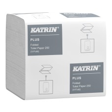Toalettpapír 2 rétegű hajtogatott 250 lap/csomag 40 csomag/karton Plus Katrin_56156 fehér