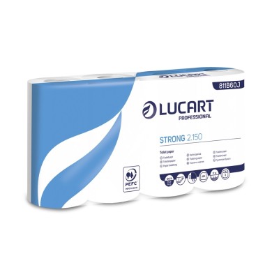 Toalettpapír 2 rétegű 150 lap/tekercs cellulóz 8 tekercs/csomag 2.150 Strong Lucart_811B60J fehér
