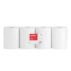 Toalettpapír 2 rétegű közületi átmérő: 16 cm 870 lap/100 méter/tekercs 12 csomag/karton Jumbo Katrin_93649 fehér