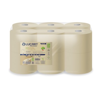 Toalettpapír 2 rétegű laponkénti átmérő 18,2 cm 780 lap/tekercs 12 tek/csom EcoNatural L-ONE MI Lucart_812506 barna