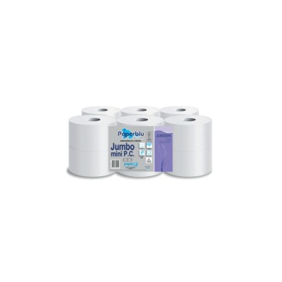 Toalettpapír 2 rétegű közületi 100% cellulóz 150 méter 12 tekercs/csomag Paperblue Jumbo Super Mini_Paperdi