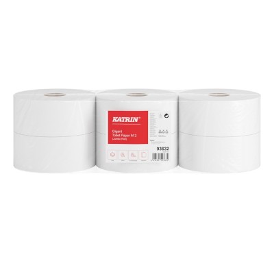 Toalettpapír 2 rétegű közületi átmérő: 24 cm 1740 lap/200 méter/tekercs 6 csomag/karton Jumbo Katrin_93632 fehér Toalettpapír 2 rétegű közületi átmérő: 24 cm 1740 lap/200 méter/tekercs 6 csomag/karton Jumbo Katrin_93632 fehér