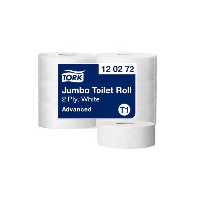 Toalettpapír 2 rétegű közületi átmérő: 26 cm 1800 lap 360 m/tekercs 6 tekercs/karton Jumbo Tork_120272 fehér