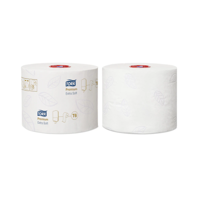 Toalettpapír 3 rétegű duplatekercses átmérő: 13,2 cm 70 m/tek 27 tekercs/karton Premium Mid-size T6 Tork_127510 fehér