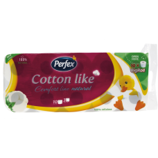Toalettpapír 3 rétegű kistekercses 100% cellulóz 10 tekercs/csomag Cotton Like Comfort Line Natural Boni Perfex fehér
