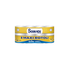 Toalettpapír 3 rétegű kistekercses 100% cellulóz 155 lap/tekercs 8 tekercs/csomag Soavex Maxi Rotoli_Paperdi