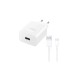 Töltő hálózati HUAWEI CP404B USB aljzat (22.5W, PD gyorstöltő + Type-C kábel) fehér