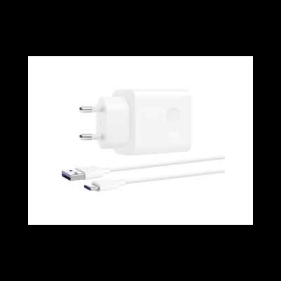 Töltő hálózati HUAWEI USB aljzat (40W, PD gyorstöltő + Type-C kábel) fehér
