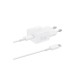 Töltő hálózati SAMSUNG Type-C aljzat (25W, GaN, PD gyorstöltő + Type-C kábel) fehér