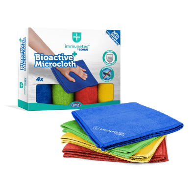 Törlőkendő mikroszálas 32 x 32 cm Immunetec BioActive 4 db/csomag Bonus_B785