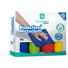 Törlőkendő mikroszálas 32 x 32 cm Immunetec BioActive 4 db/csomag Bonus_B785