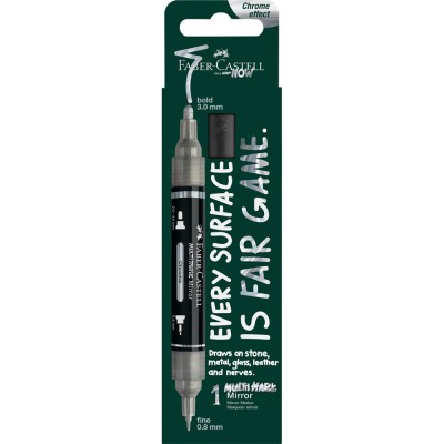Tükör effekt marker kétvégű MULTIMARK 551 Faber-Castell króm bliszteres