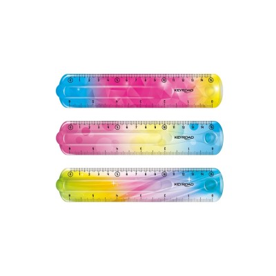 Vonalzó 15 cm, flexibilis Keyroad Flex Draw színátmenetes