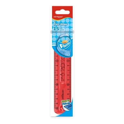 Vonalzó 15 cm, flexibilis Keyroad Flex Draw vegyes színek