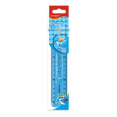 Vonalzó 15 cm, flexibilis Keyroad Flex Draw vegyes színek