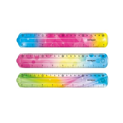 Vonalzó 20 cm, flexibilis Keyroad Flex Draw színátmenetes