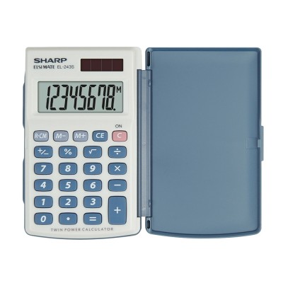 Zsebszámológép 8 digit Sharp EL-243S fehér Zsebszámológép 8 digit Sharp EL-243S fehér