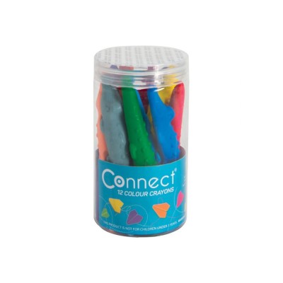 Zsírkréta készlet, krokodil alakú Connect, 12 klf. szín